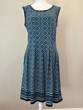Max Studio Sleeveless Knit Dress Womens Medium Blue/Green/White ***LIKE NEW***